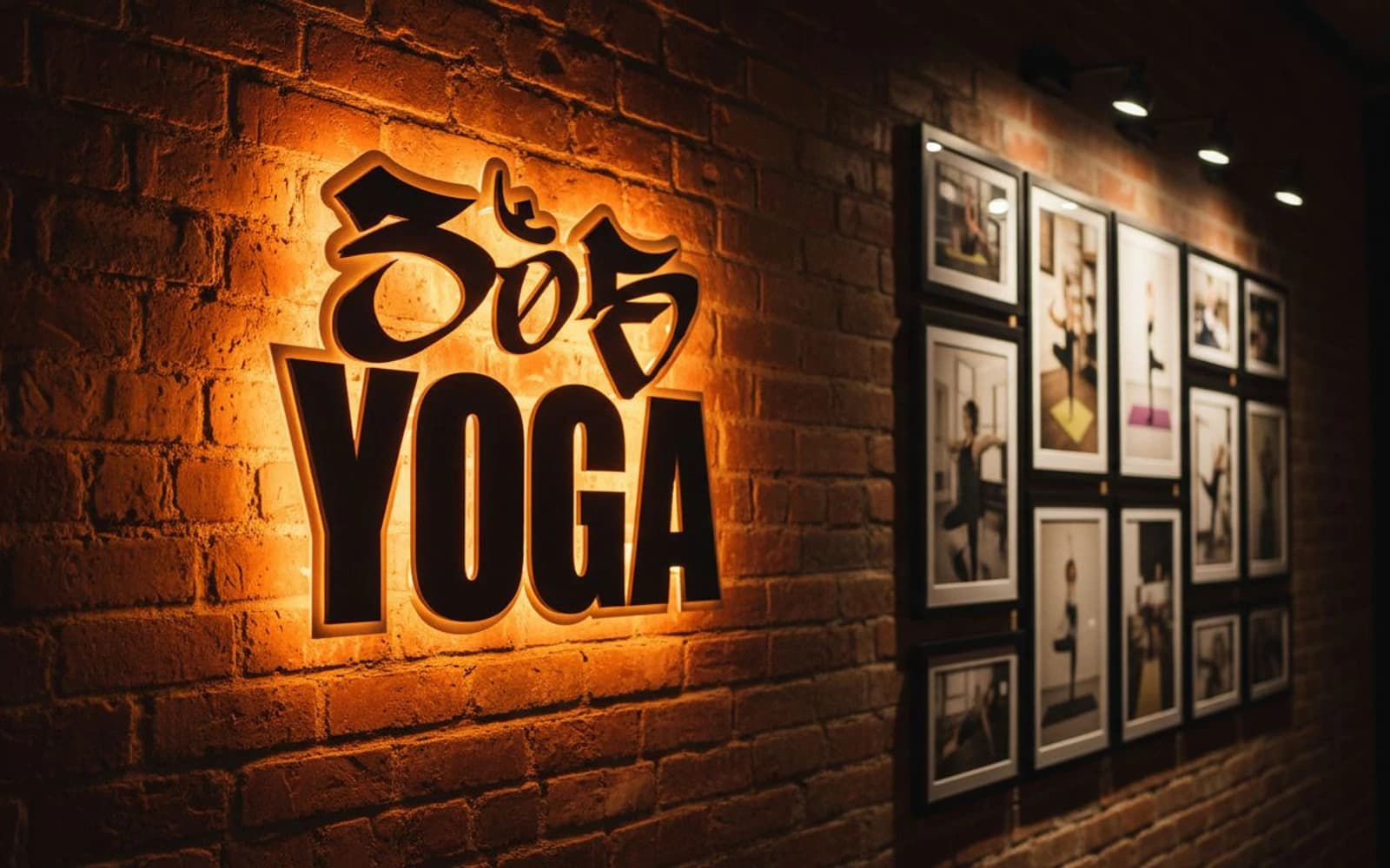 Backlit sign mockup for 305 Yoga : Studio in North Miami Fl