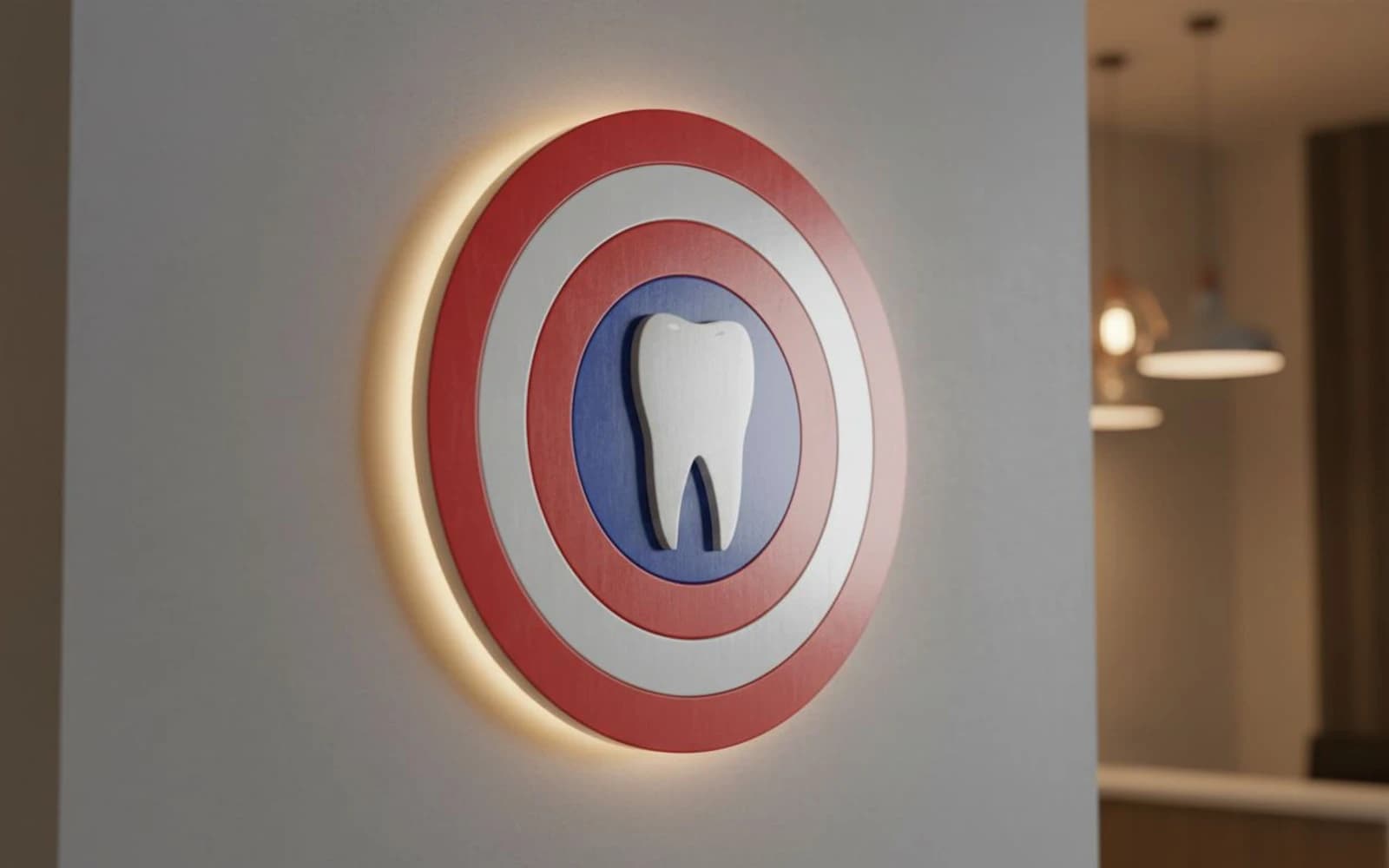 Backlit sign mockup for Dental Defenders of Houston