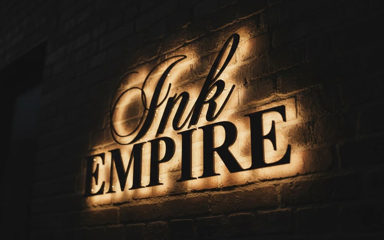 Backlit sign mockup for Ink Empire
