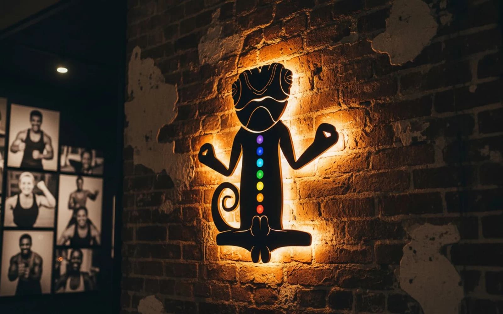Backlit sign mockup for Lizard Yoga