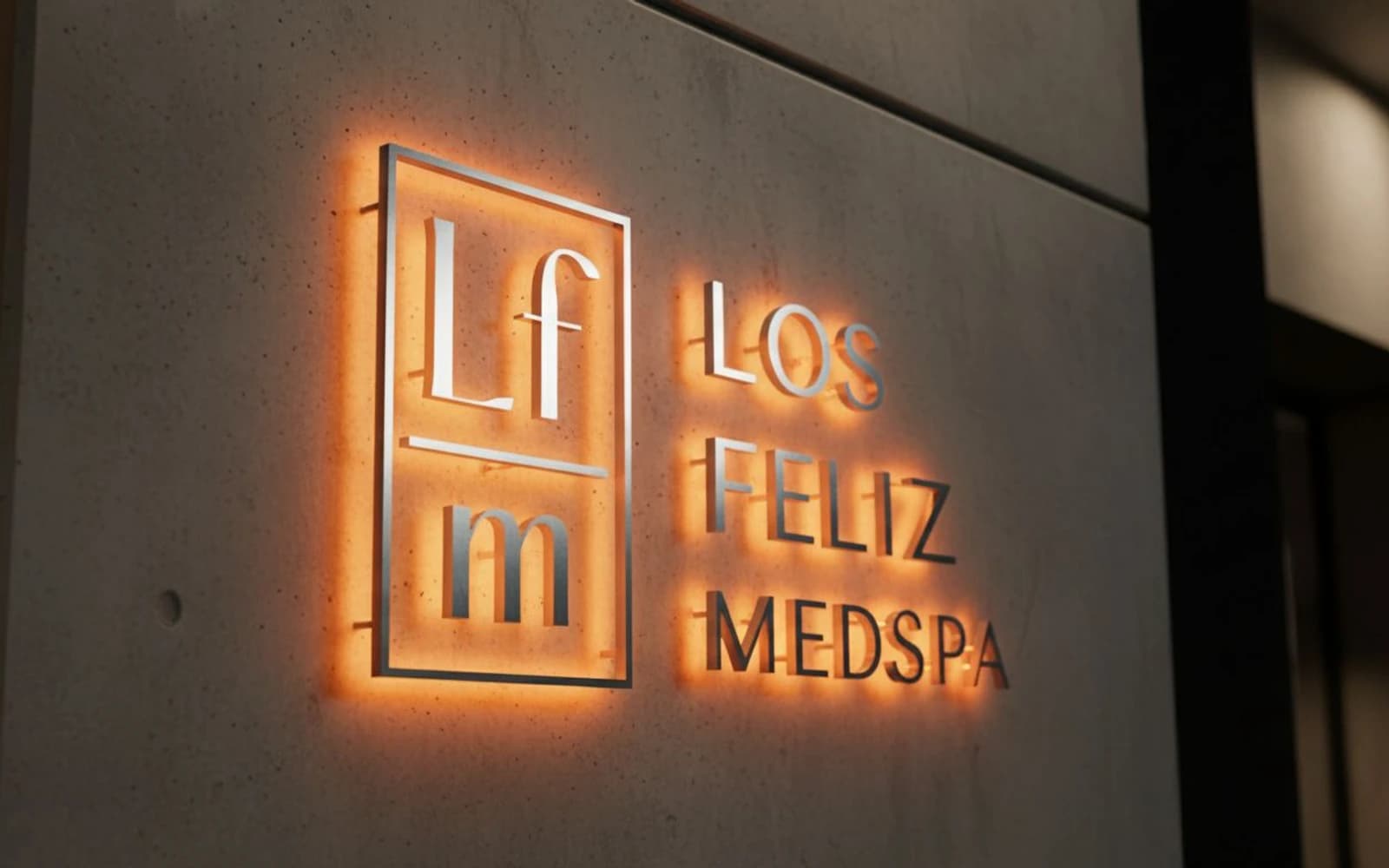 Backlit sign mockup for Los Feliz Med Spa