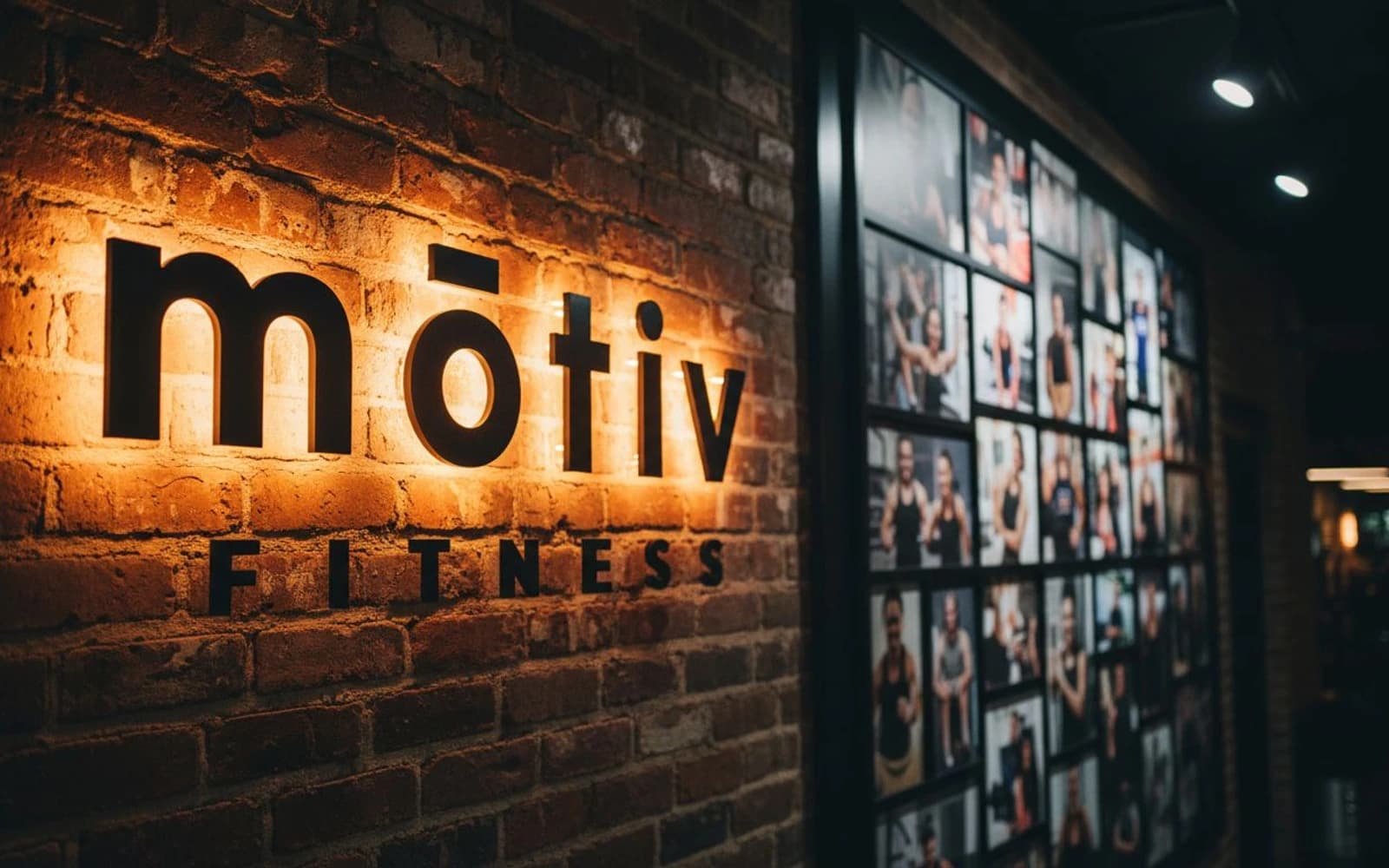 Backlit sign mockup for Mōtiv Fitness