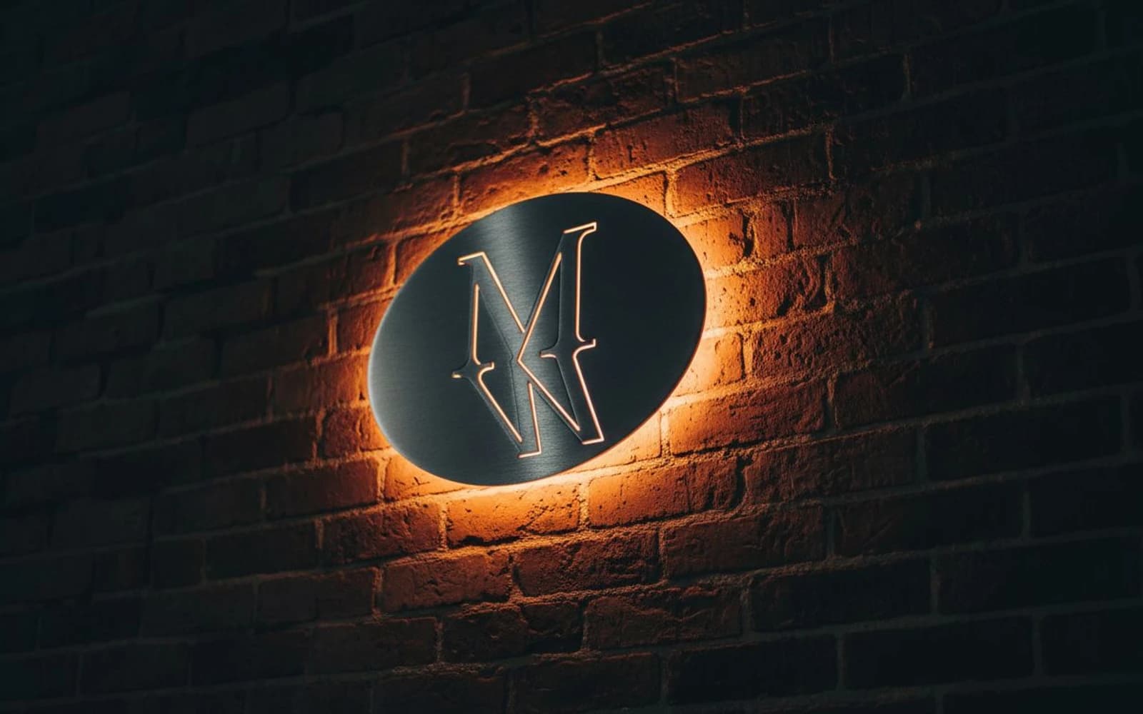 Backlit sign mockup for Maison Mono
