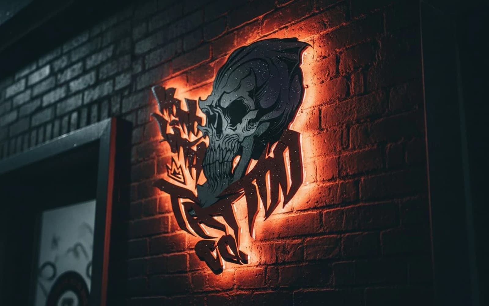 Backlit sign mockup for Monolith Tattoo Co.