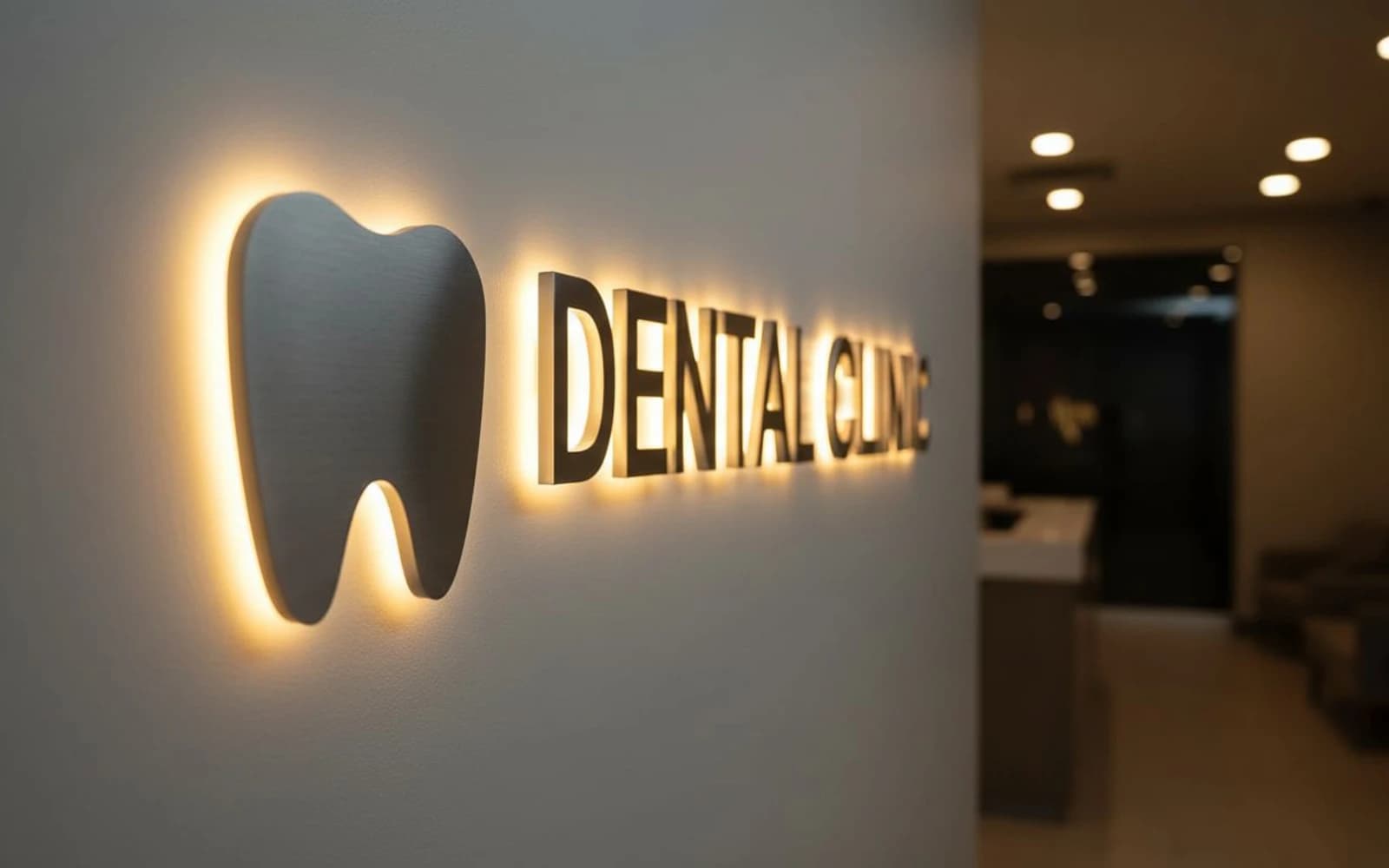 Backlit sign mockup for South Austin Dental Associates