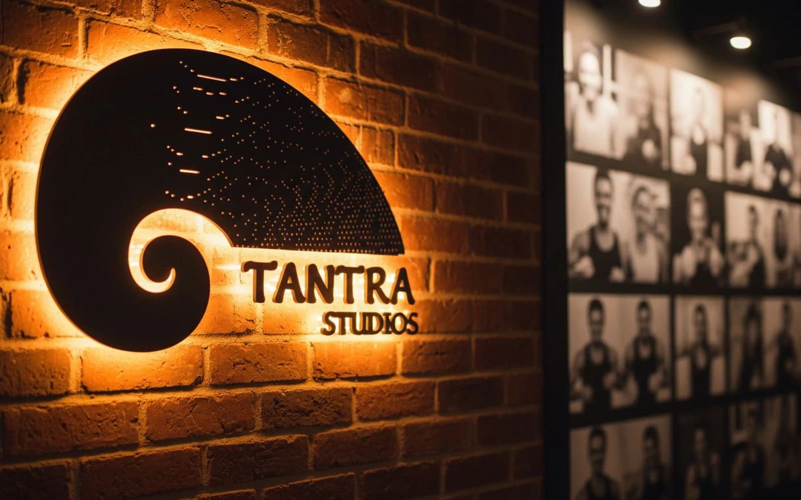 Backlit sign mockup for Tantra Studios