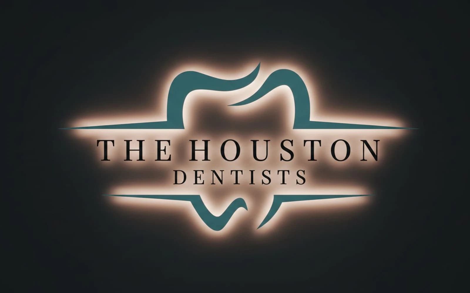 Backlit sign mockup for The Houston Dentists