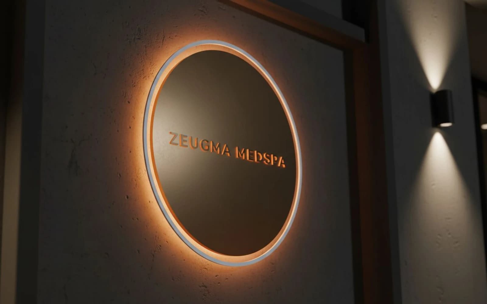 Backlit sign mockup for Zeugma MedSpa